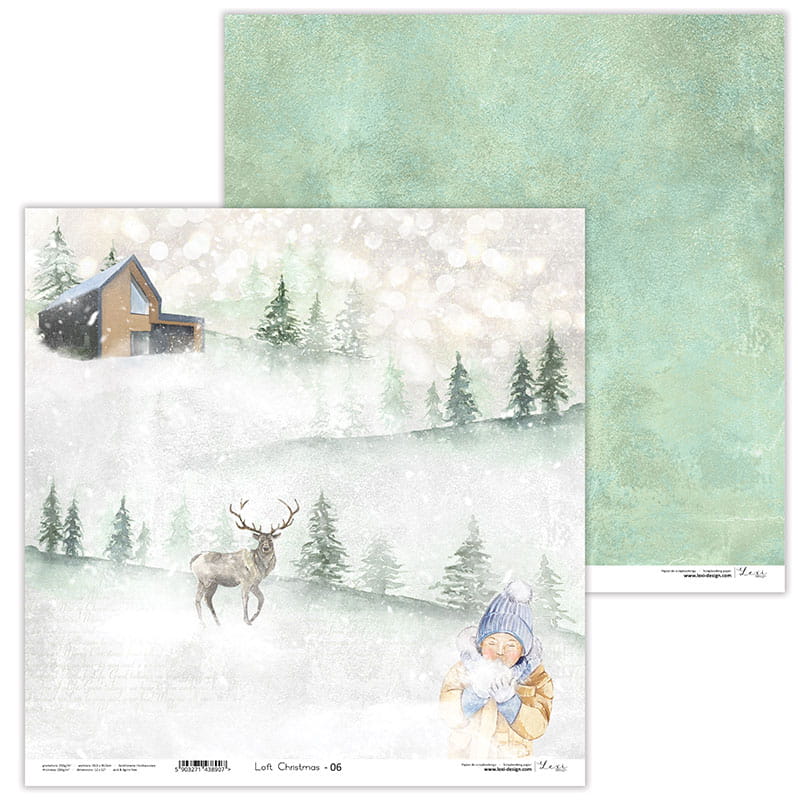 Loft Christmas Scrapbooking-Papier Set 30,5cmx30,5cm 11 Bögen doppelseitig 250g/m²