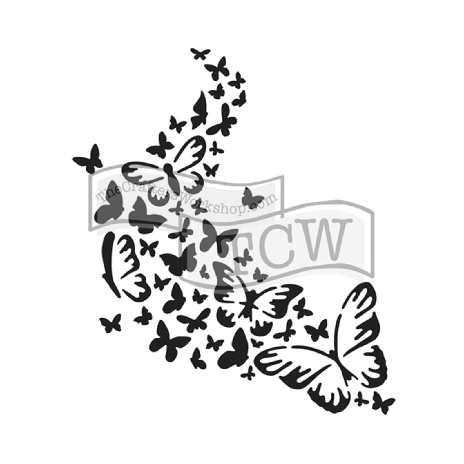 Template 12x12" 30x30cm Butterfly Trail Schablone Schmetterlinge