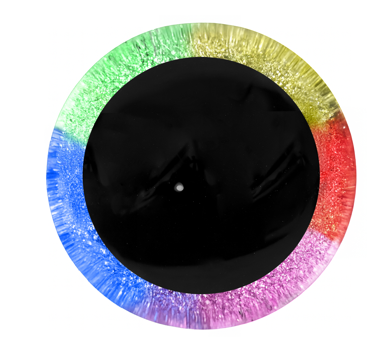 Sicherheitsaugen Regenbogen Glitzereinlagen 15mm 2 Paar 