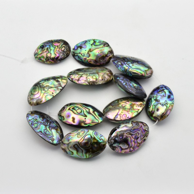 Abalone Muschelperle oval groß, bunt schillernd