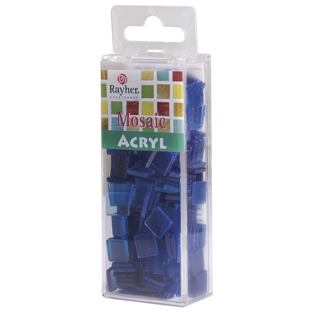 Acrylmosaik transparent azurblau, 1x1 cm, 50 g/ ca. 205 Stück Acryl-Mosaik