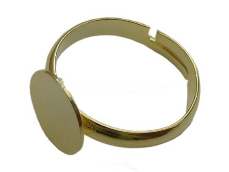 Ring mit Platine größenverstellbar antikgold 5 Stück/Packung