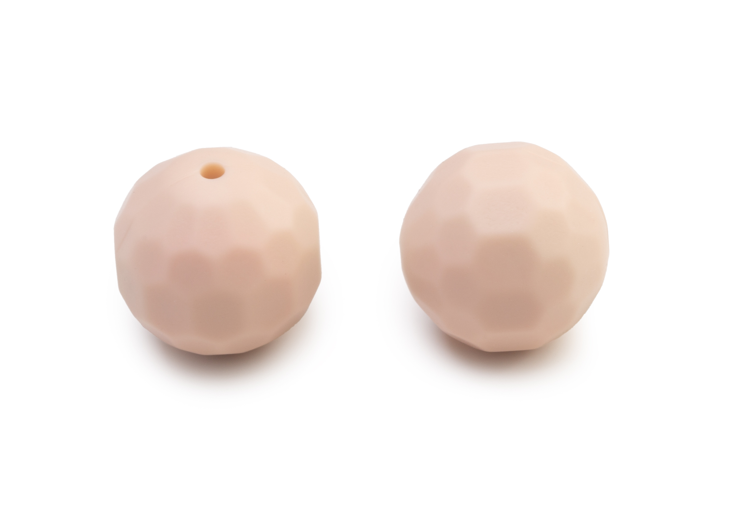 Silikonperlen facettiert beige 15mm