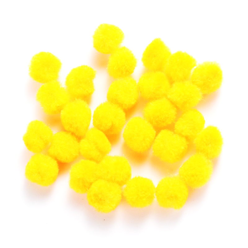 Pompons gelb, verschiedene Größen Pompoms Puschel Pompons Plüschball Bommel Plüsch Pompons