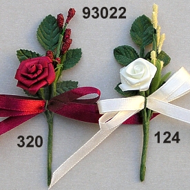 Gästeanstecker Diorrose groß mit Rosenblatt, ohne Nadel, per Stück