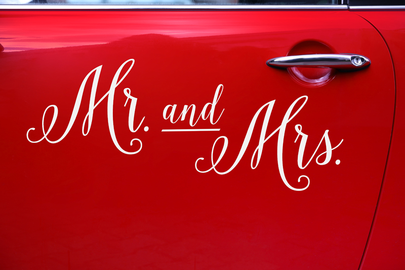Wedding Day Car Sticker Autoaufkleber 33x45cm