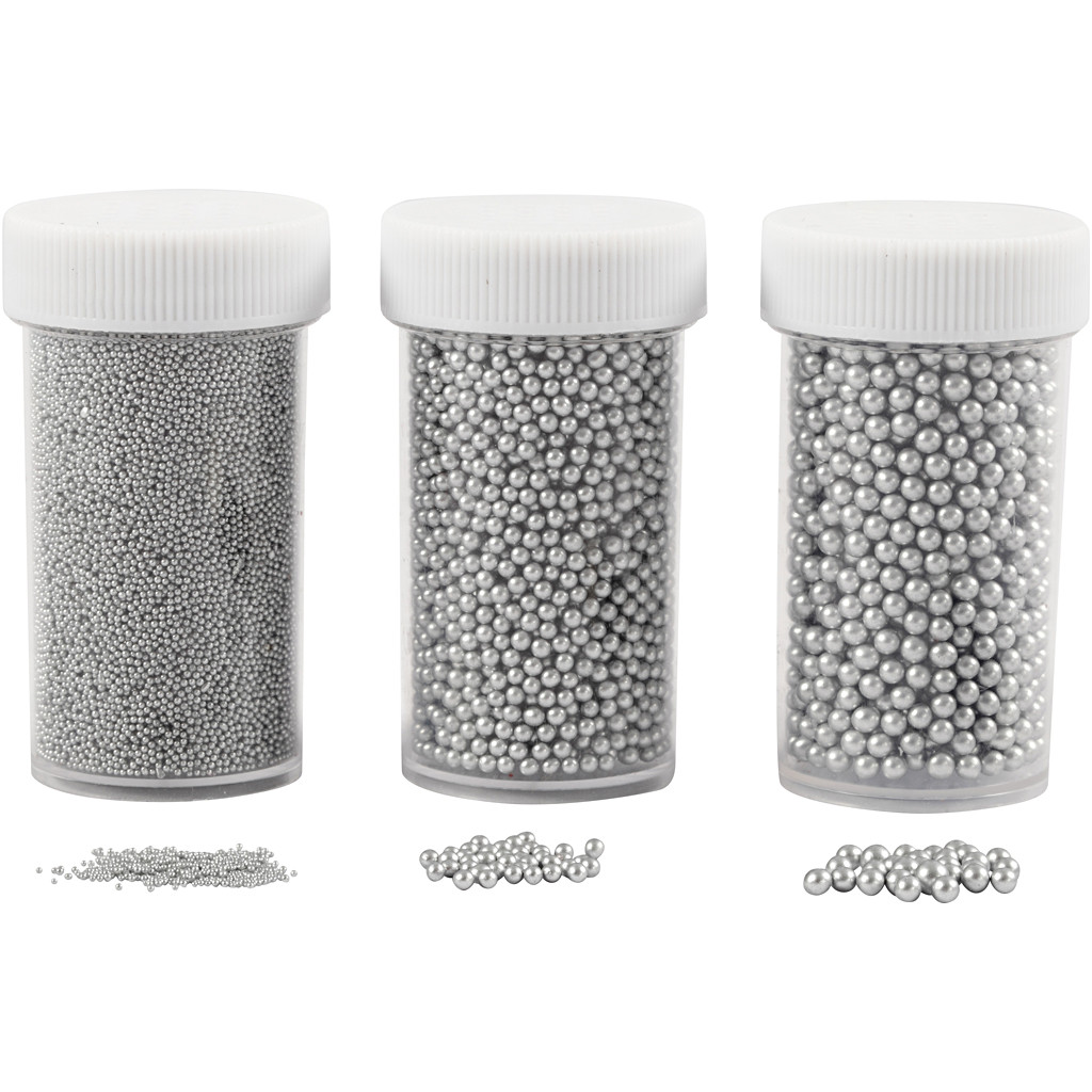 Mini Glass Beads ohne Loch 0-6-0,8 + 1,5-2 + 3mm 3 Dosen 