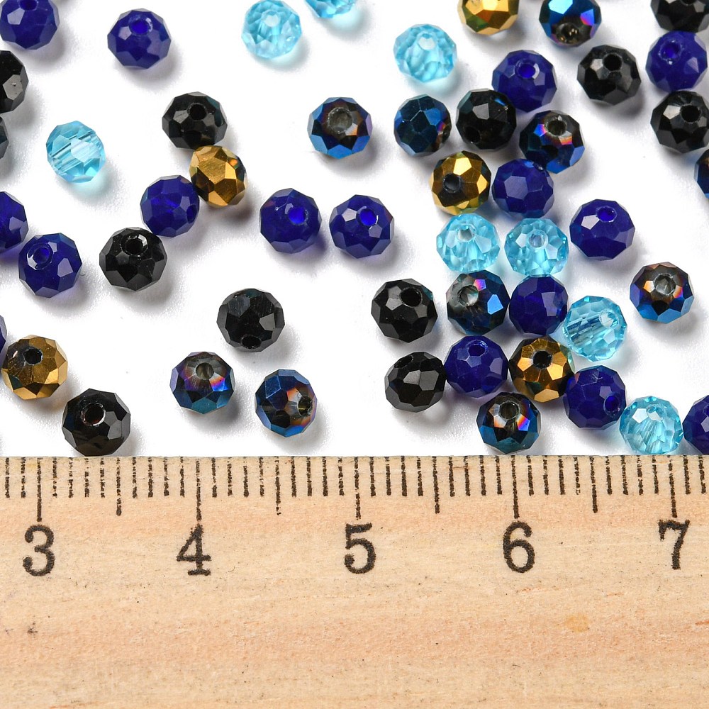Glasschliffperle Abacus Mix Peacock 4x3mm 200 Stück Glasschliffperle Abacus Mix Peacock 4x3mm 200 Stück