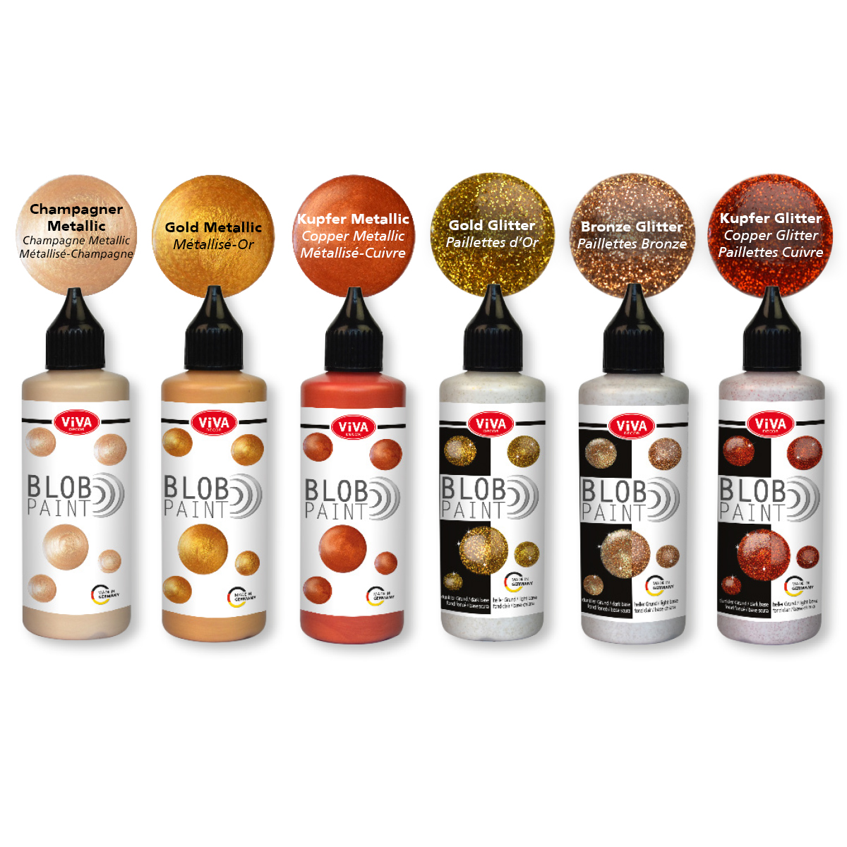 Blob Paint Set Golden Glow, 6 x90ml