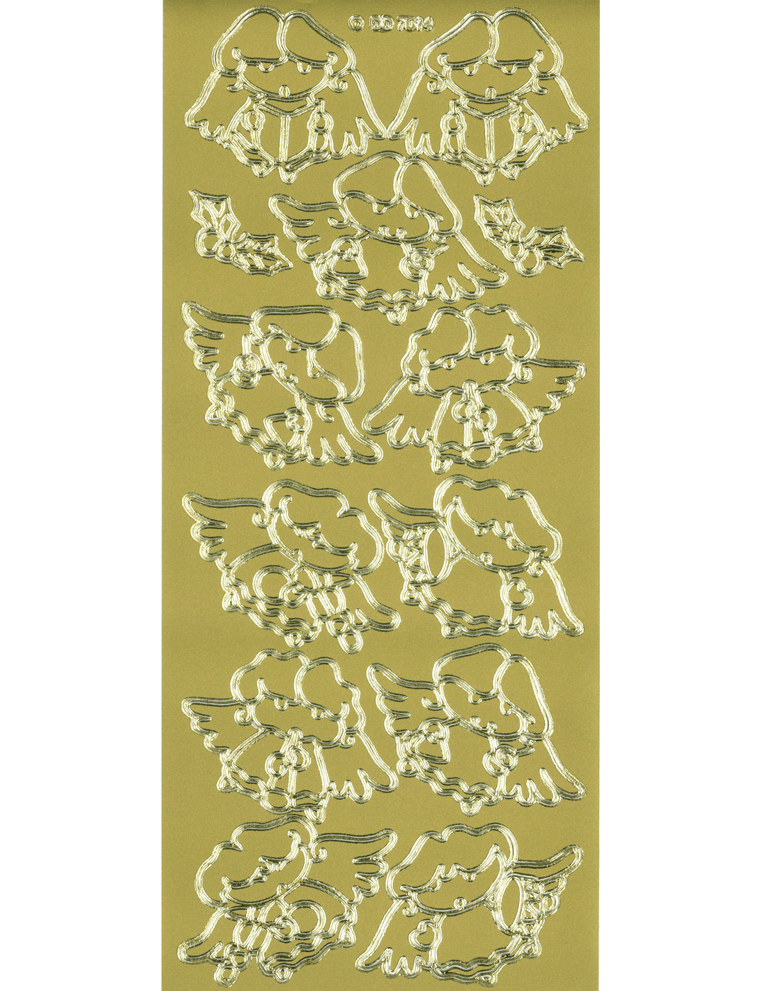 Shiny Outline Stickers Engelchen Music-Angels gold Konturensticker 10x23cm Bogen
