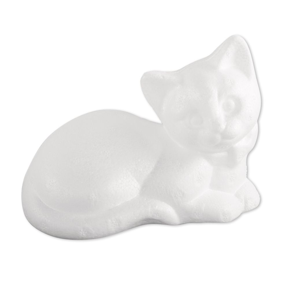 Styropor Katze liegend 14 cm