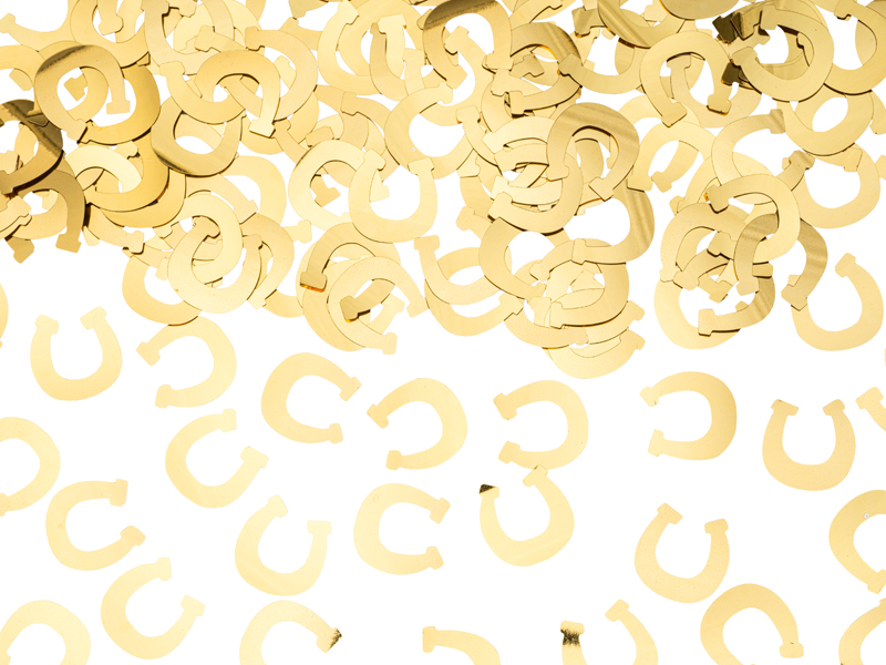 Konfetti Hufeisen aus Folie in Gold 15g
