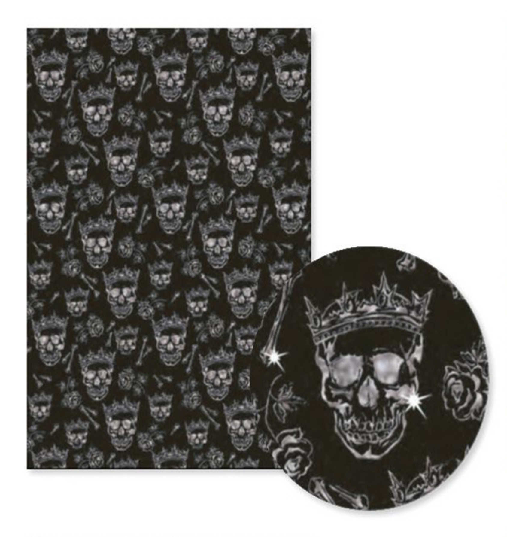 Designkarton Skull Totenkopf Folie schwarz silber A4