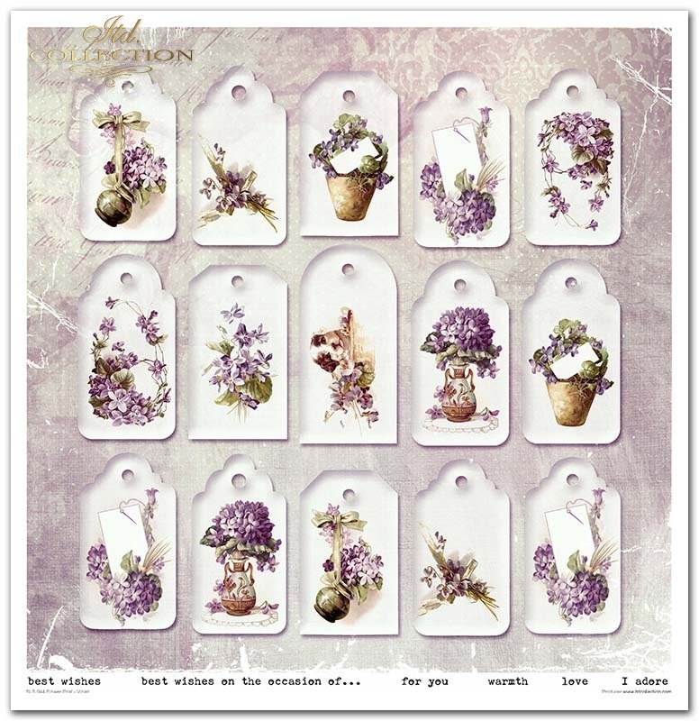 Scrapbooking Papier Set Flower Post Violet 10 Bögen 31x32cm 200g/m²