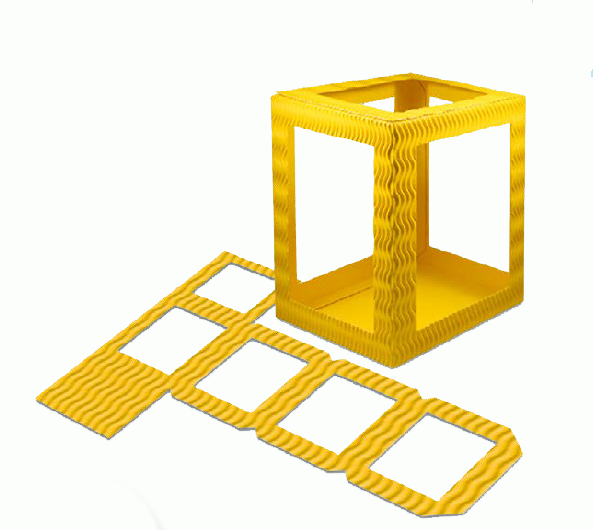 Laternenform viereckig 3D-Wellpappe, 13,5x18cm per Stück