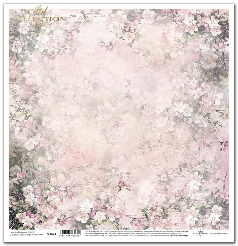 Scrapbooking Papier Sommerzeit-Blumenhintergrund 200 g/m2