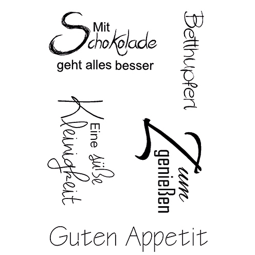 Silikonstempel Set, Guten Appetit, 5-teilig