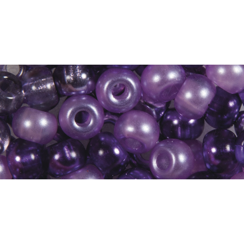 Rocailles Perlen mit Großloch, violet lila Mix, 5,5mm, 80 Stück