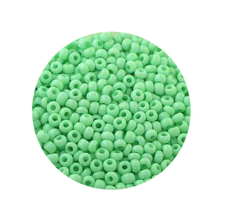 Rocailles opak soft mintgrün  2,6mm, 17g/Dose Glasperlen Indianerperlen