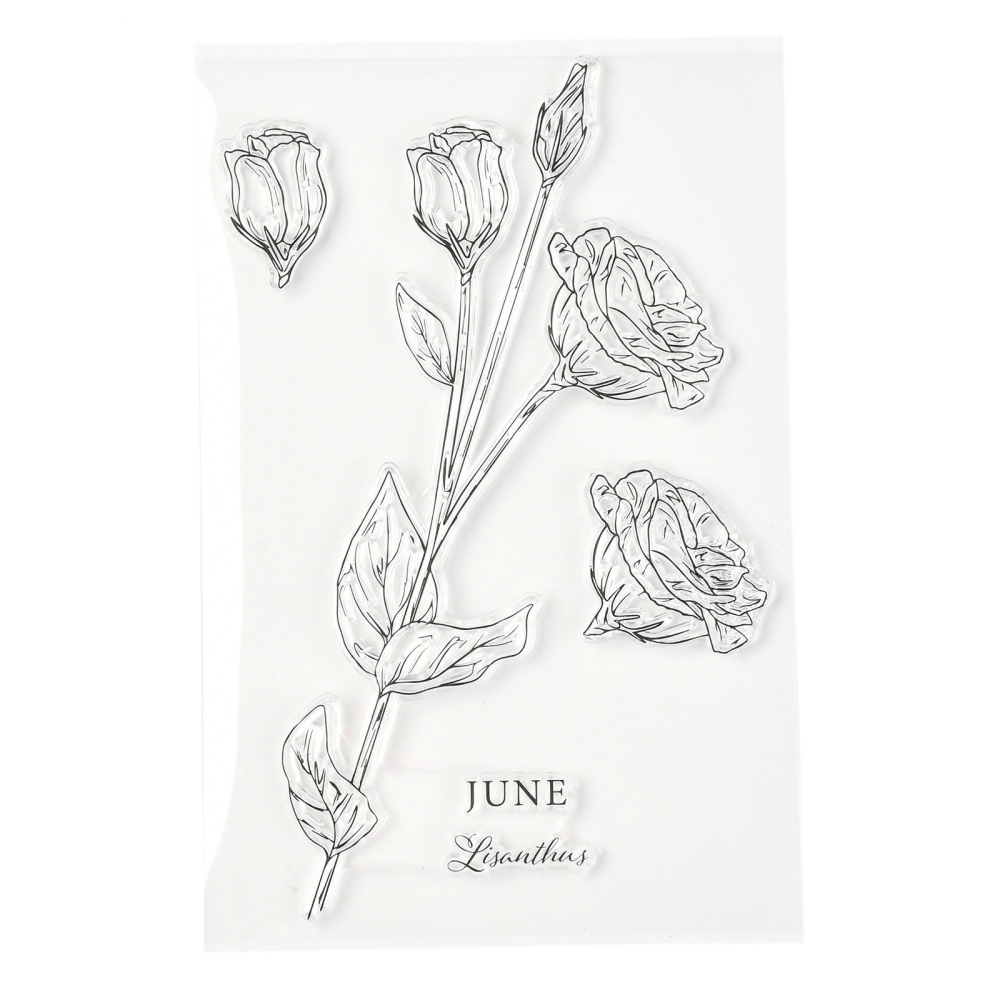 Silikonstempel, clear stamp Rose Lisanthus