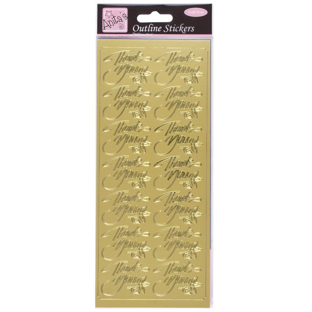 Outline Stickers Thank You 1 Bogen 24x10cm Outline Stickers Thank You 1 Bogen 24x10cm