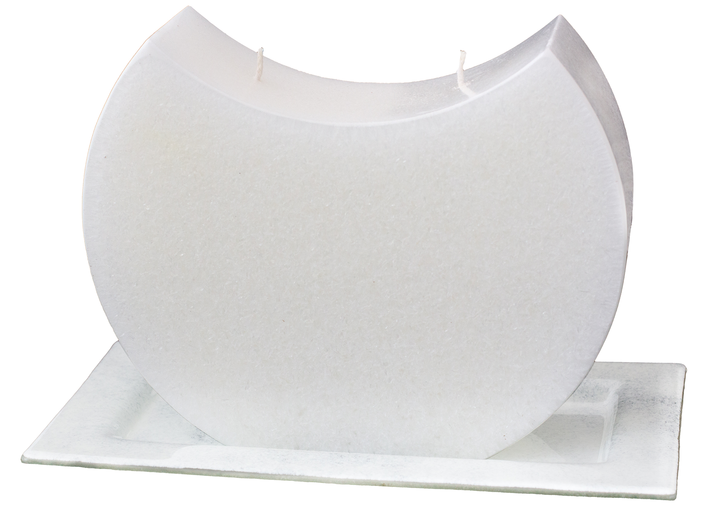 Stearinkerze Zweiklang oval gebogen 200x70x200mm weiß massiv 2 Dochte Stearinblockkerze Kerzenrohling Formenkerze Sonderform Rohkerze