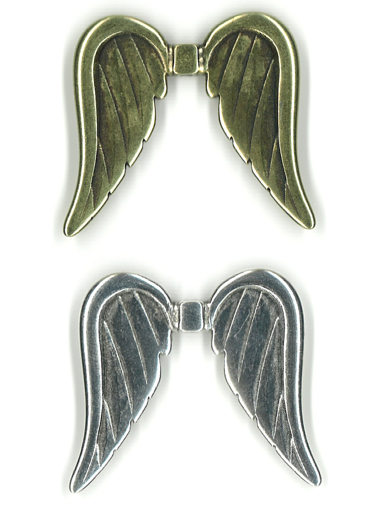 Metall - Engelflügel 3,1x3,4 cm lang gold oder silber Metall - Engelflügel 3,1x3,4 cm lang gold oder silber