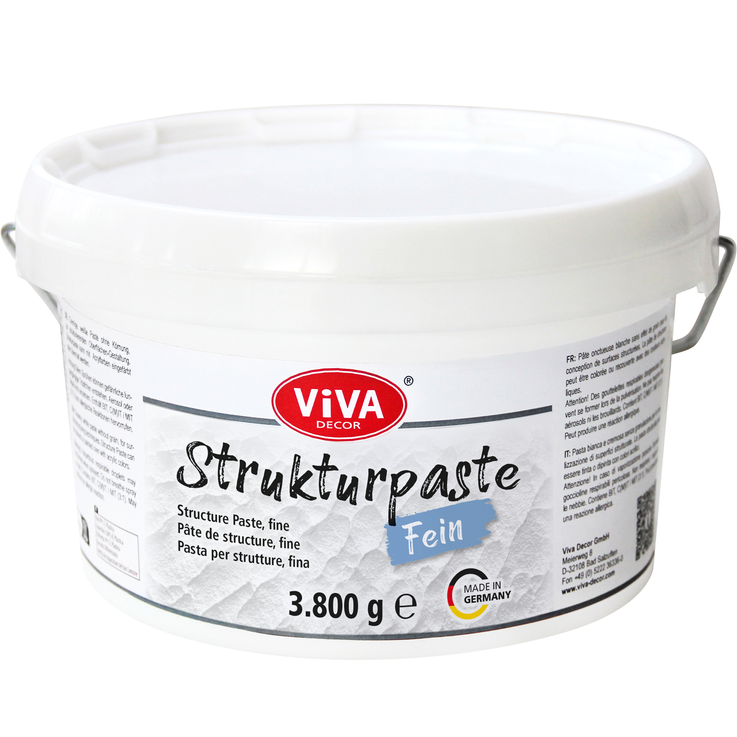 Viva Decor® Strukturpaste Fein 3,8 kg weiß