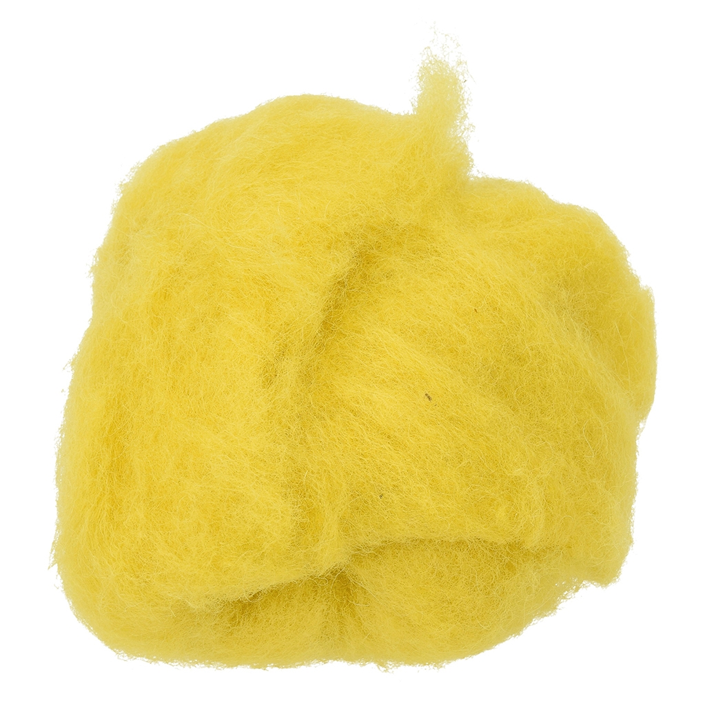 Filzwolle,gelb 50g Kammzug Schurwolle Naturwolle