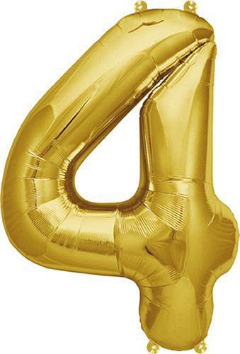 Foil Balloons Folienballone Alphabet ABC Buchstaben Zahlen gold 14"