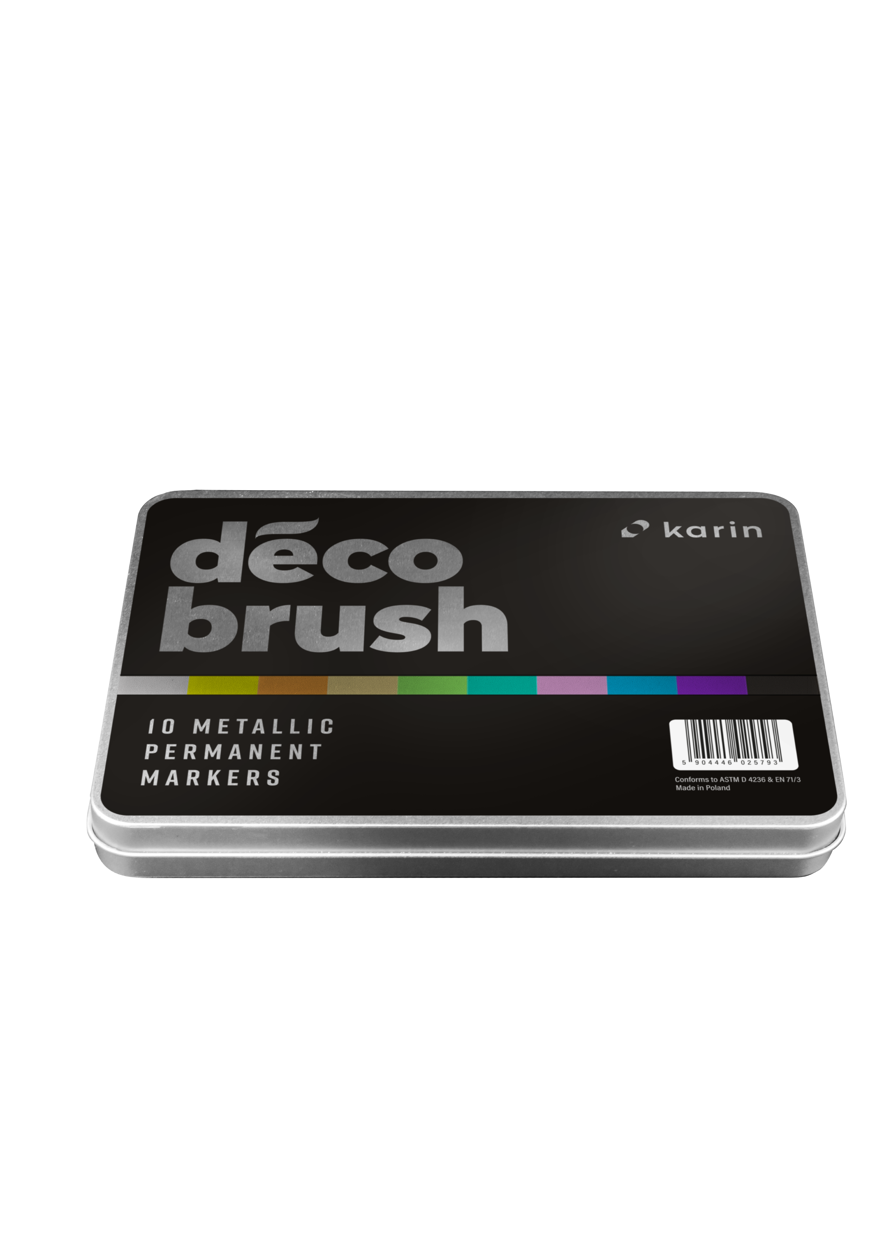 Karin Markers Decobrush Metallic Permanent Ink Set 10 Stifte in Metallbox Karin Markers Decobrush Metallic Permanent Ink Set 10 Stifte in Metallbox