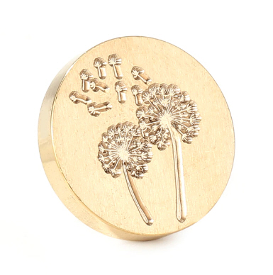 Siegelstempel Pusteblume mit Holzgriff, Metallsiegel