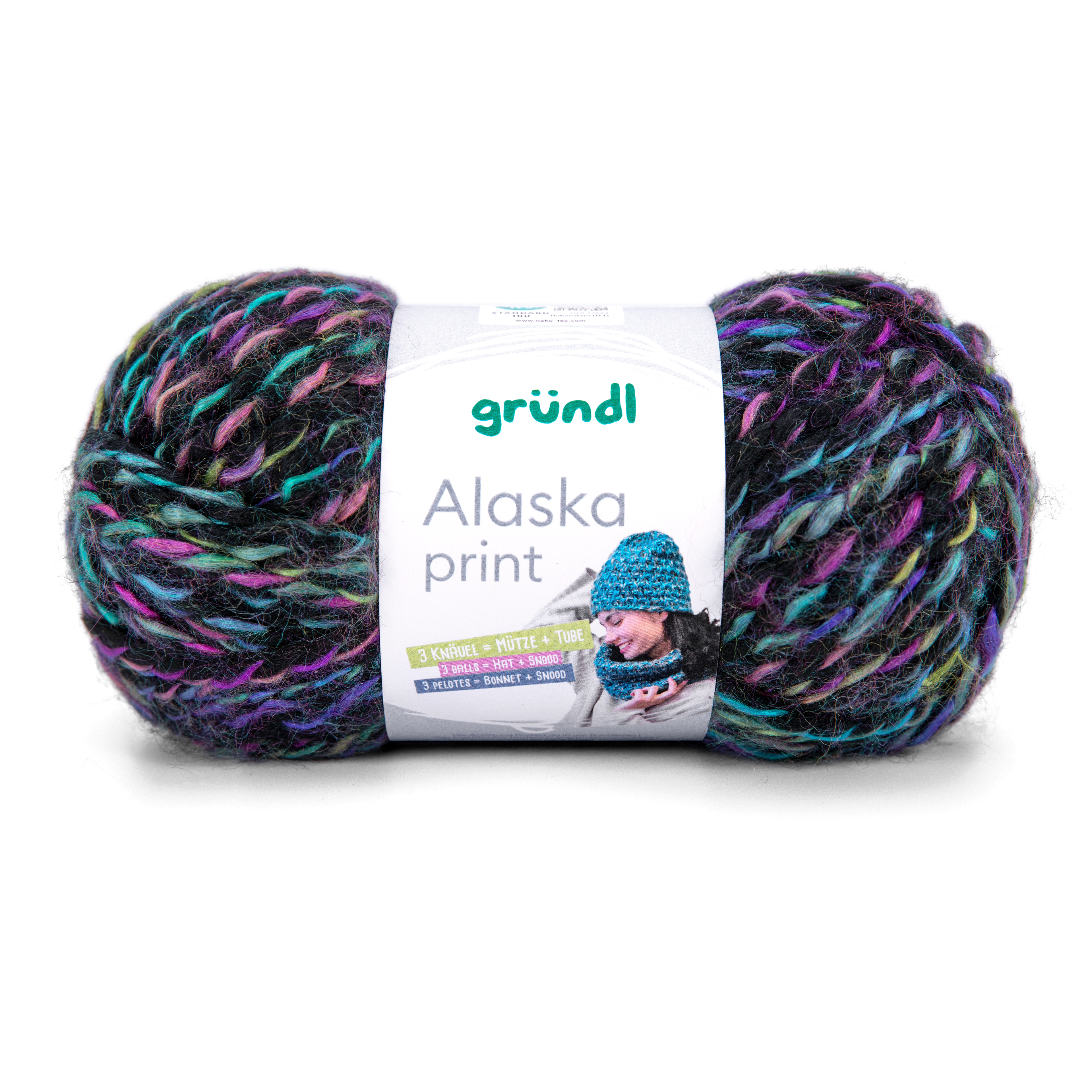 Gründl Alaska Print Wolle GRAFITE COLOR 100g 75m
