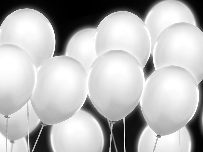 LED Luftballons LED Light Balloons, weiß, 5 Stück, 25cm, Ballons