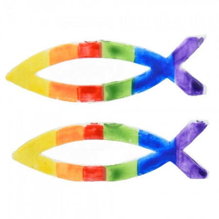 Verzierwachs Fische, 48x19mm, 2 Stück/Packung, bunt 