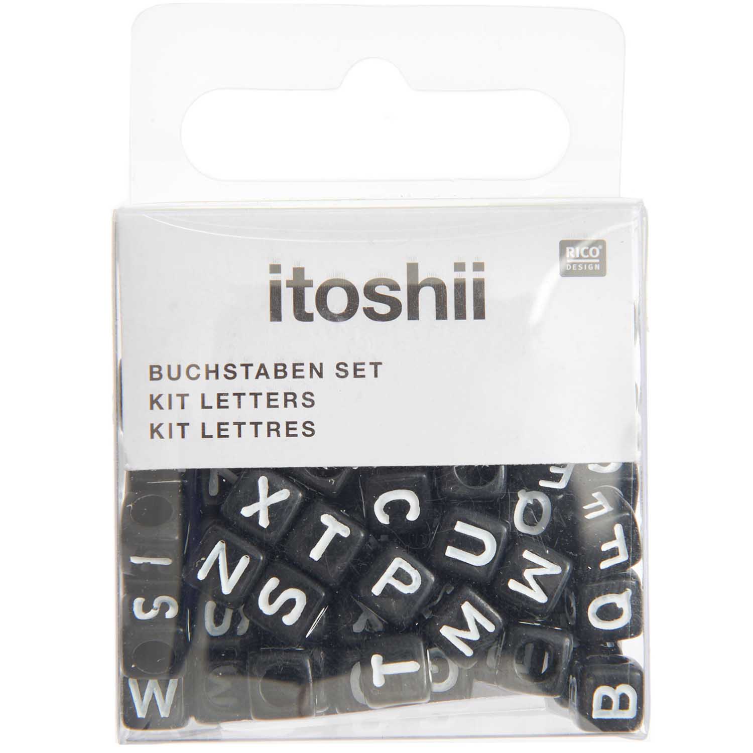 Buchstaben Mix Würfel schwarz/weiß 6x6mm 99 Stück 