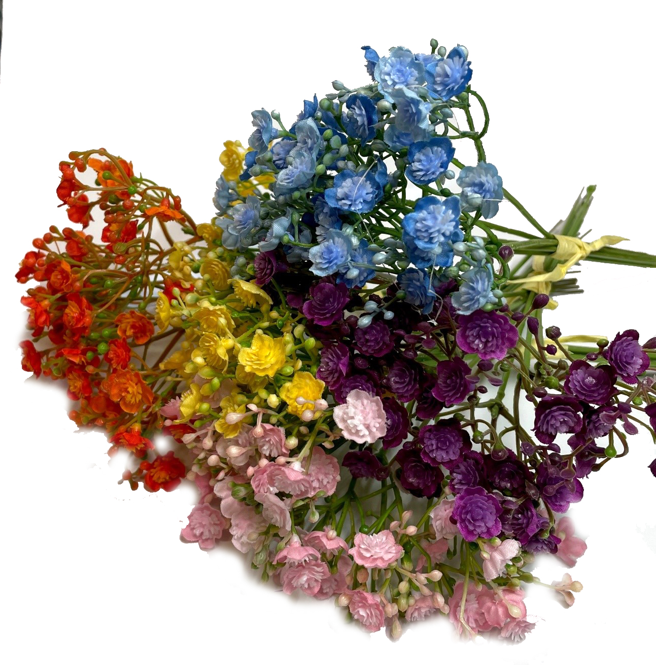 Blütenspray, 6 Stämme mit 7Blüten u. Knospen, 24 cm lang