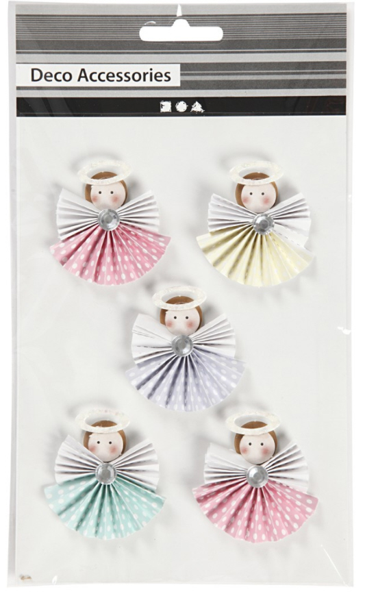 Engel Weihnachtssticker Papiersticker Angel 3D-Sticker, H: 45 mm, B: 40 mm, Engel, 5Stck., Stärke: 10 mm