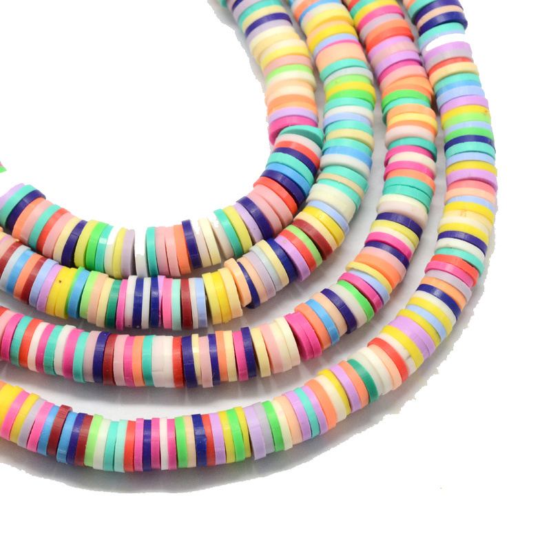 Polymerclay Perlen Scheiben 8x1mm, 380-400 Stück/Strang Heishi Beads