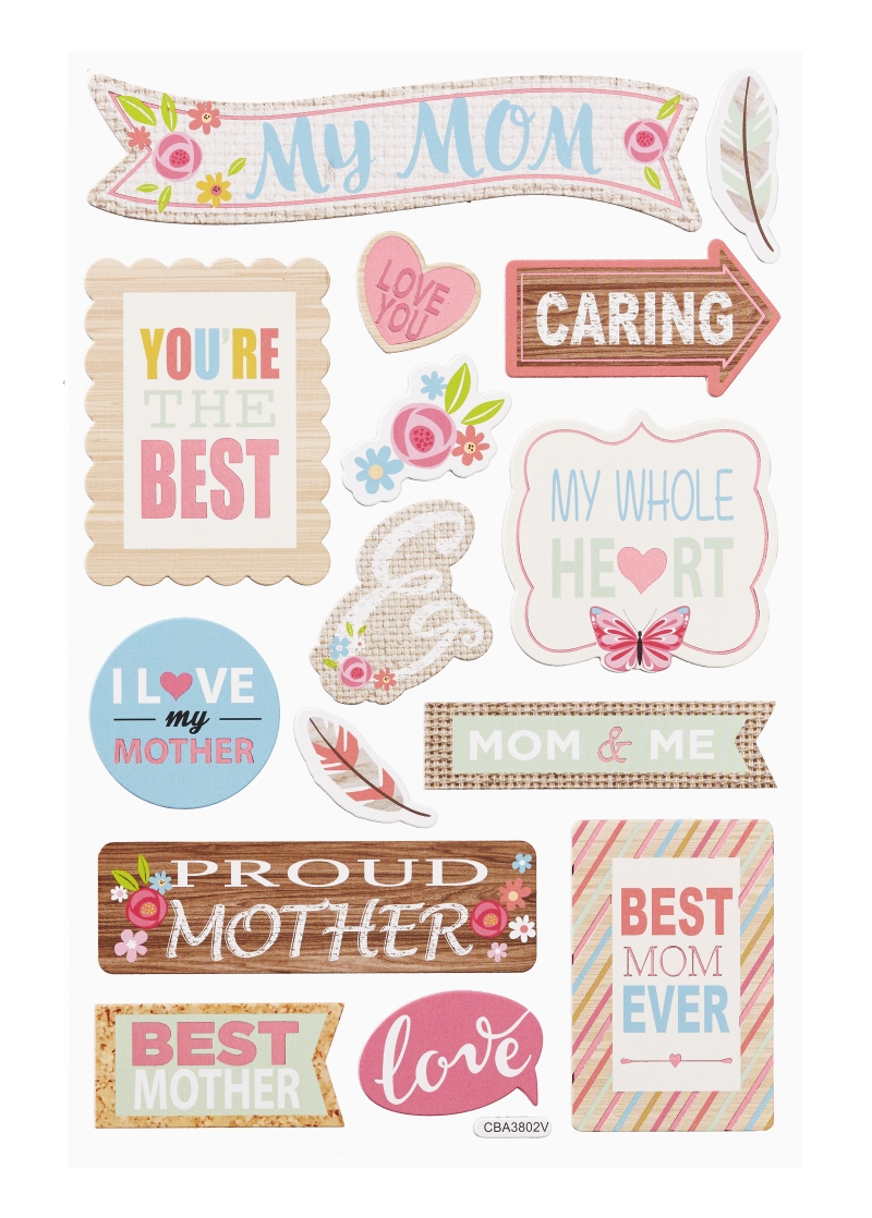 Sticker-Set My Mom 1 Bogen 14x20,5cm Sticker-Set My Mom 1 Bogen 14x20,5cm