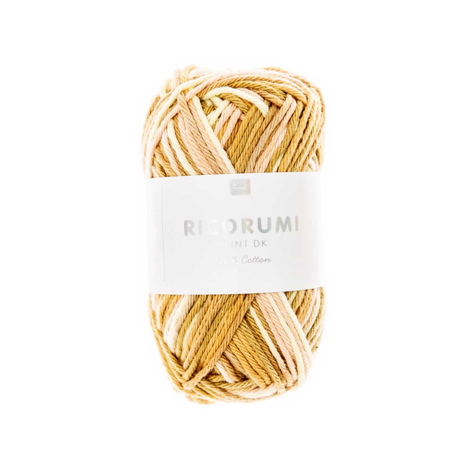 Ricorumi Print Baumwollgarn senf mix 25g 57,5m 100% Baumwolle