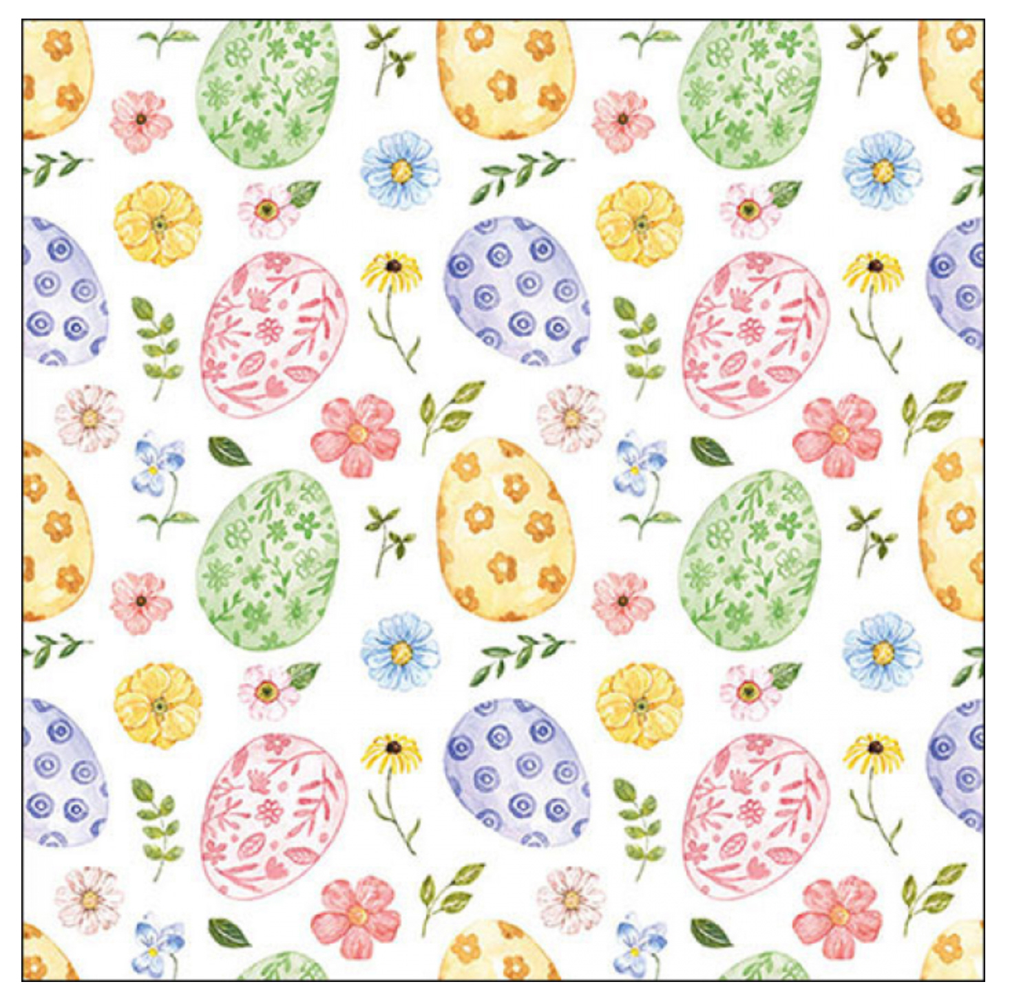 Servietten Easter Eggs and Flowers FSC Mix 20 Stück pro Päckchen 33x33cm