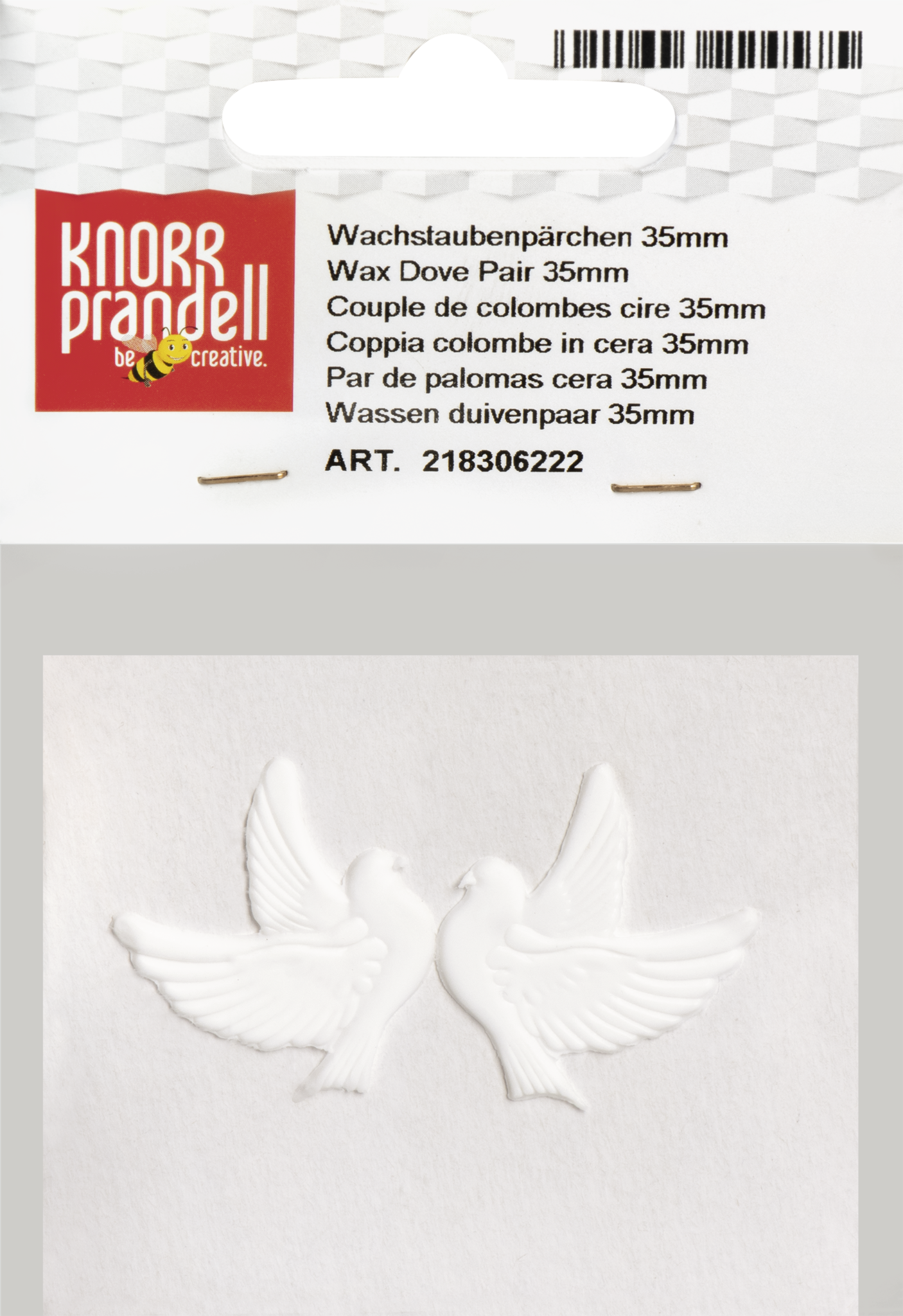 Wachstauben-Paar weiß 25×25 mm 2 Stück