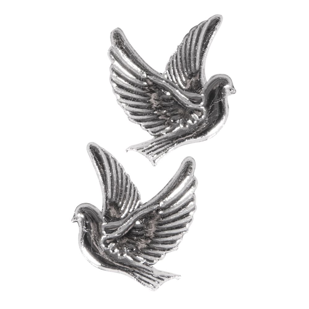 Wachsmotiv Taube silber 2,2x2,7 cm