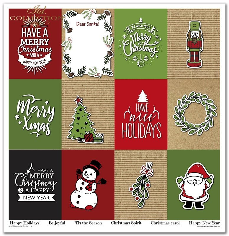 Scrapbooking-Papier Set Christmas Surprise 31x32cm 200 g/m2 11 Blatt 