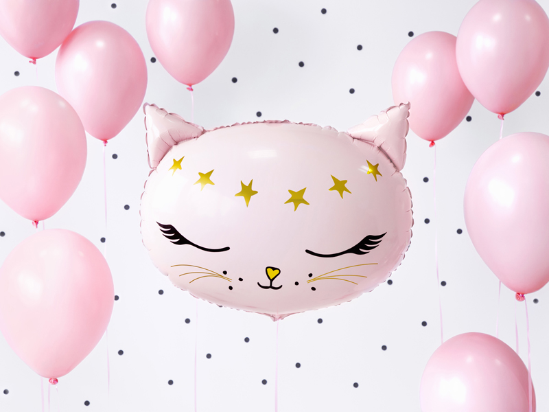 Foil Balloon Kitty rosa/gold 50x40cm Folienluftballon Katze