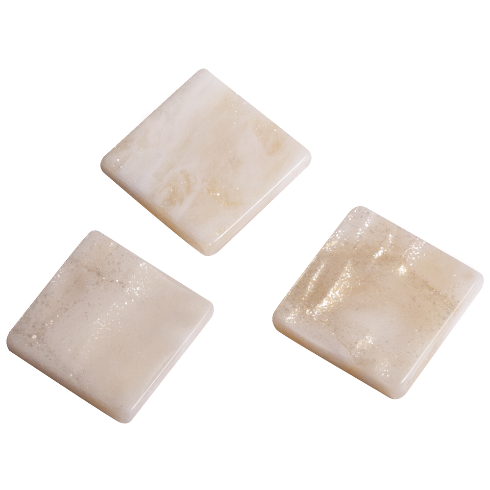 Acrylmosaik marmoriert alabaster weiß, 1x1cm, 50g/ca. 205 Stück Acryl-Mosaik