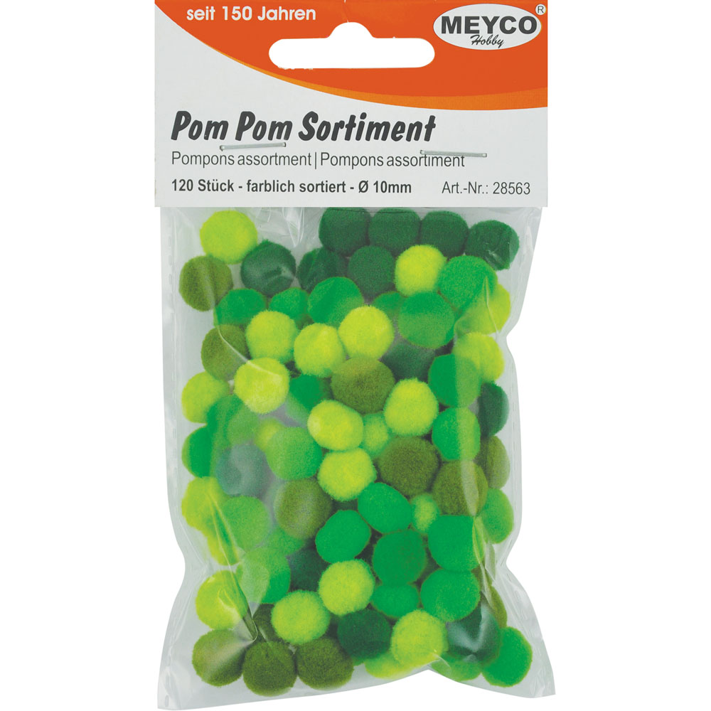 Pom Pom verschiedene Farben sortiert 10mm 120 Stück / Packung Pom Pom verschiedene Farben sortiert 10mm 120 Stück / Packung
