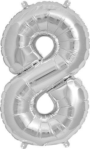 Foil Balloons Folienballone Alphabet ABC Buchstaben Zahlen silber 14"