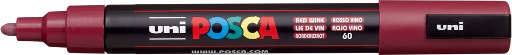 UNI POSCA Marker PC-5MC BORDEAUXROT mittelfeine Spitze 1,8 - 2,5mm